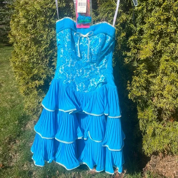 backless off shoulder dress Elsa Ice Blue Maxi Dress with Neck Scarf XXL